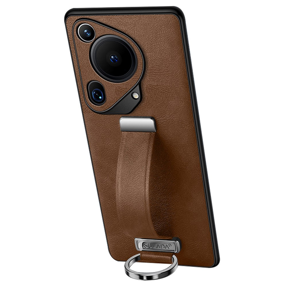 SULADA Fashion Series för Huawei Pura 70 Ultra-skal i läder + PC + TPU-stativ – mobilskal