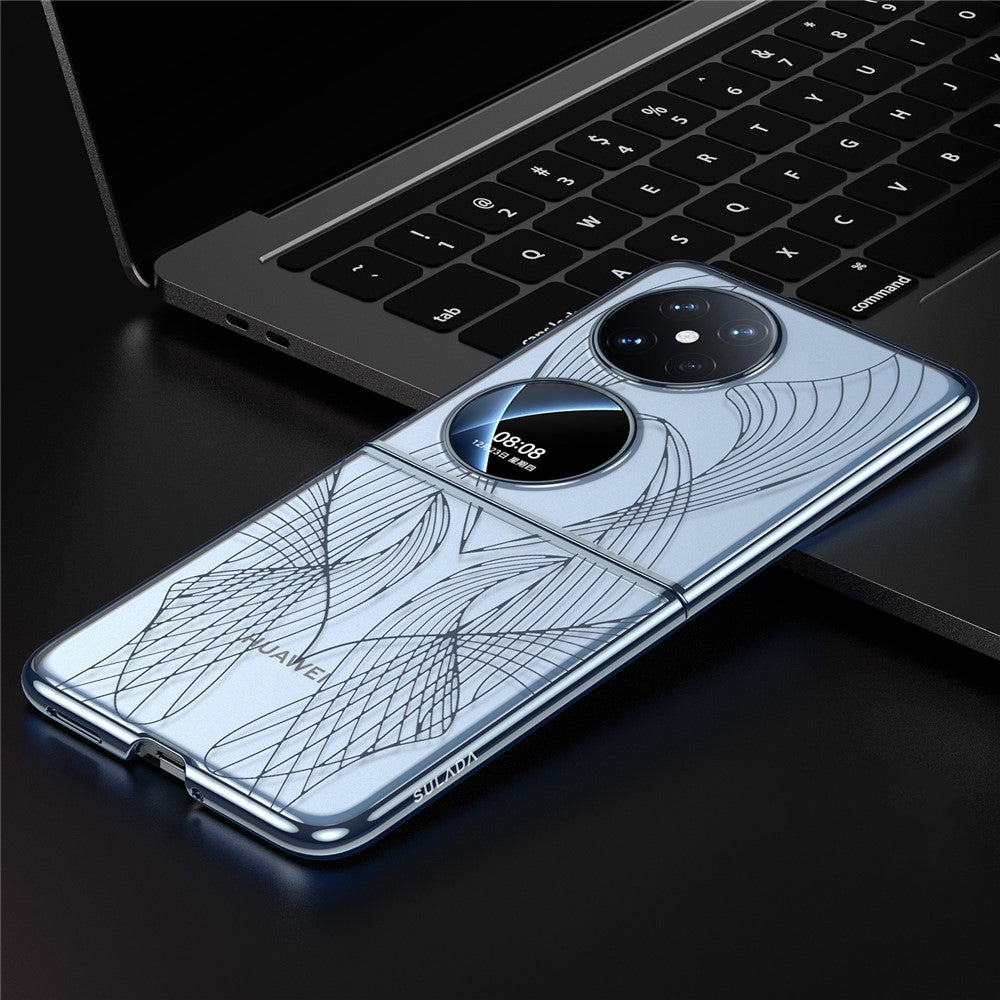 SULADA För Huawei Pocket 2 Mobilskal Genomskinligt Hårt PC Laser Carved Fodral