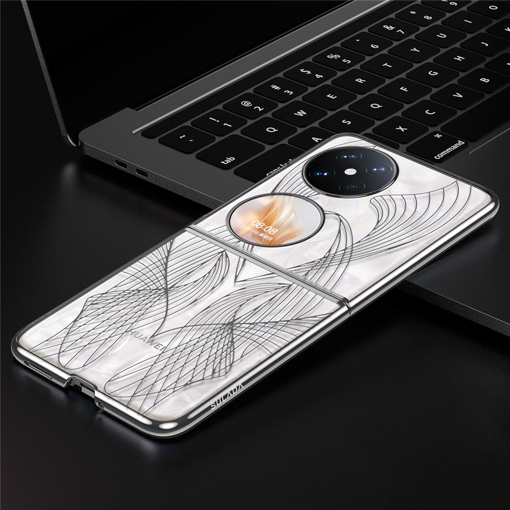 SULADA För Huawei Pocket 2 Mobilskal Genomskinligt Hårt PC Laser Carved Fodral