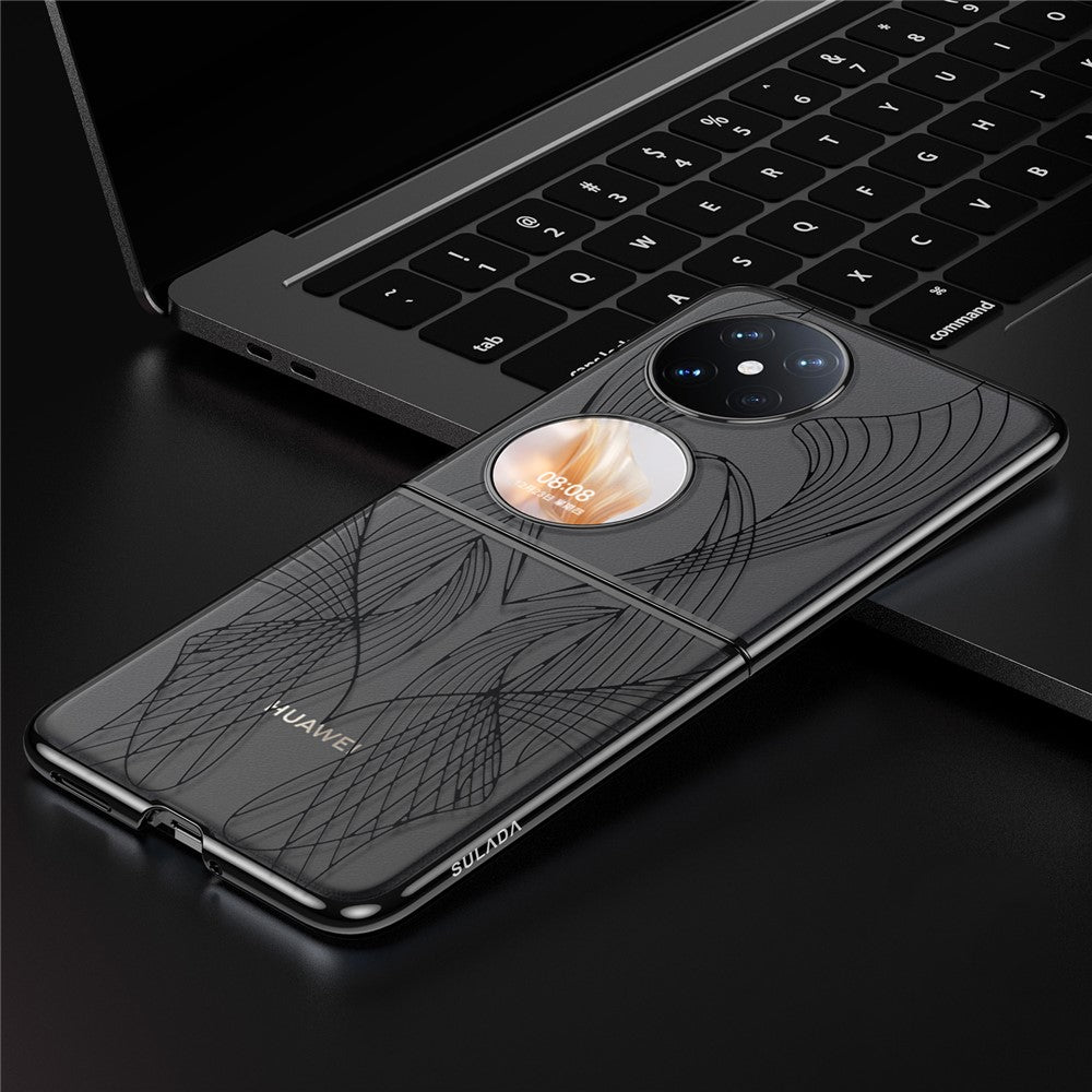 SULADA För Huawei Pocket 2 Mobilskal Genomskinligt Hårt PC Laser Carved Fodral