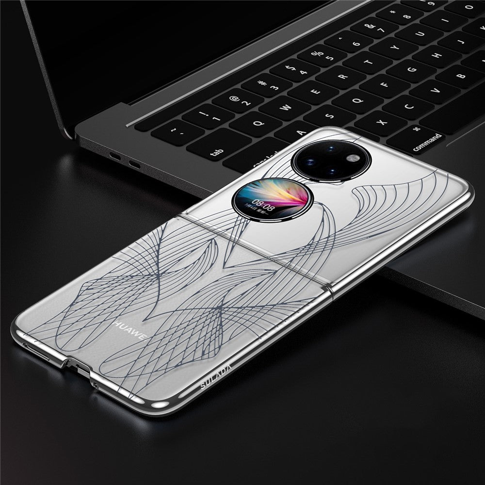 SULADA For Huawei P50 Pocket Phone Case Clear PC Laser Carving Shockproof Phone Cover