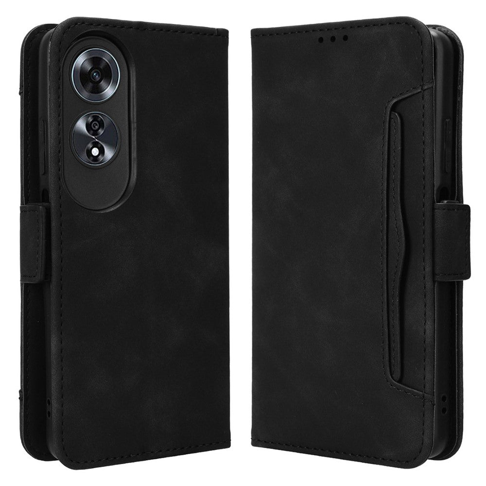 For Oppo A60 4G Case with Multiple Card Slots PU Leather Flip Stand Cell Phone Cover