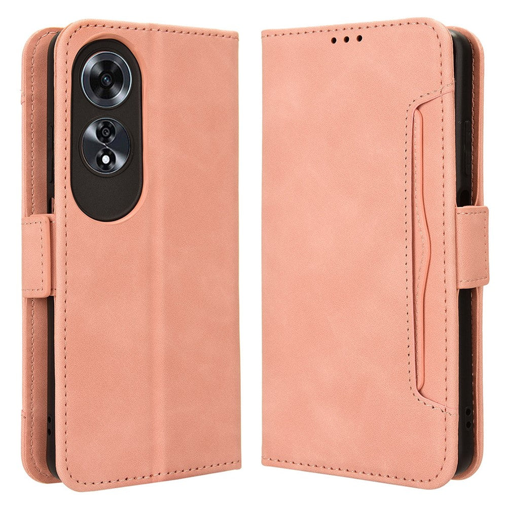 For Oppo A60 4G Case with Multiple Card Slots PU Leather Flip Stand Cell Phone Cover