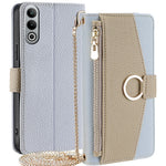 For OnePlus Nord CE4 5G Leather Case Zipper Wallet Stand Phone Cover with Mirror Function