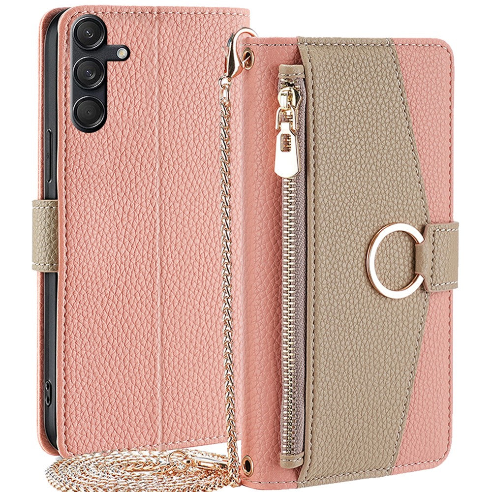 Til Samsung Galaxy M55 5G / C55 5G / F55 5G Etui Lynlåspung Stander Telefon Lædercover med Spejldesign