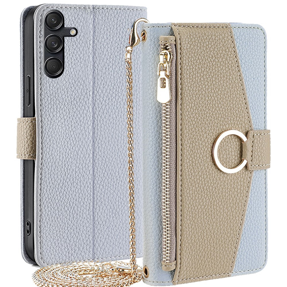 Til Samsung Galaxy M55 5G / C55 5G / F55 5G Etui Lynlåspung Stander Telefon Lædercover med Spejldesign