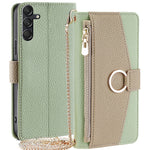 Til Samsung Galaxy M55 5G / C55 5G / F55 5G Etui Lynlåspung Stander Telefon Lædercover med Spejldesign