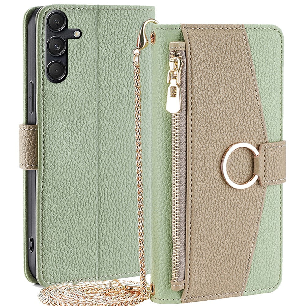 Til Samsung Galaxy M55 5G / C55 5G / F55 5G Etui Lynlåspung Stander Telefon Lædercover med Spejldesign