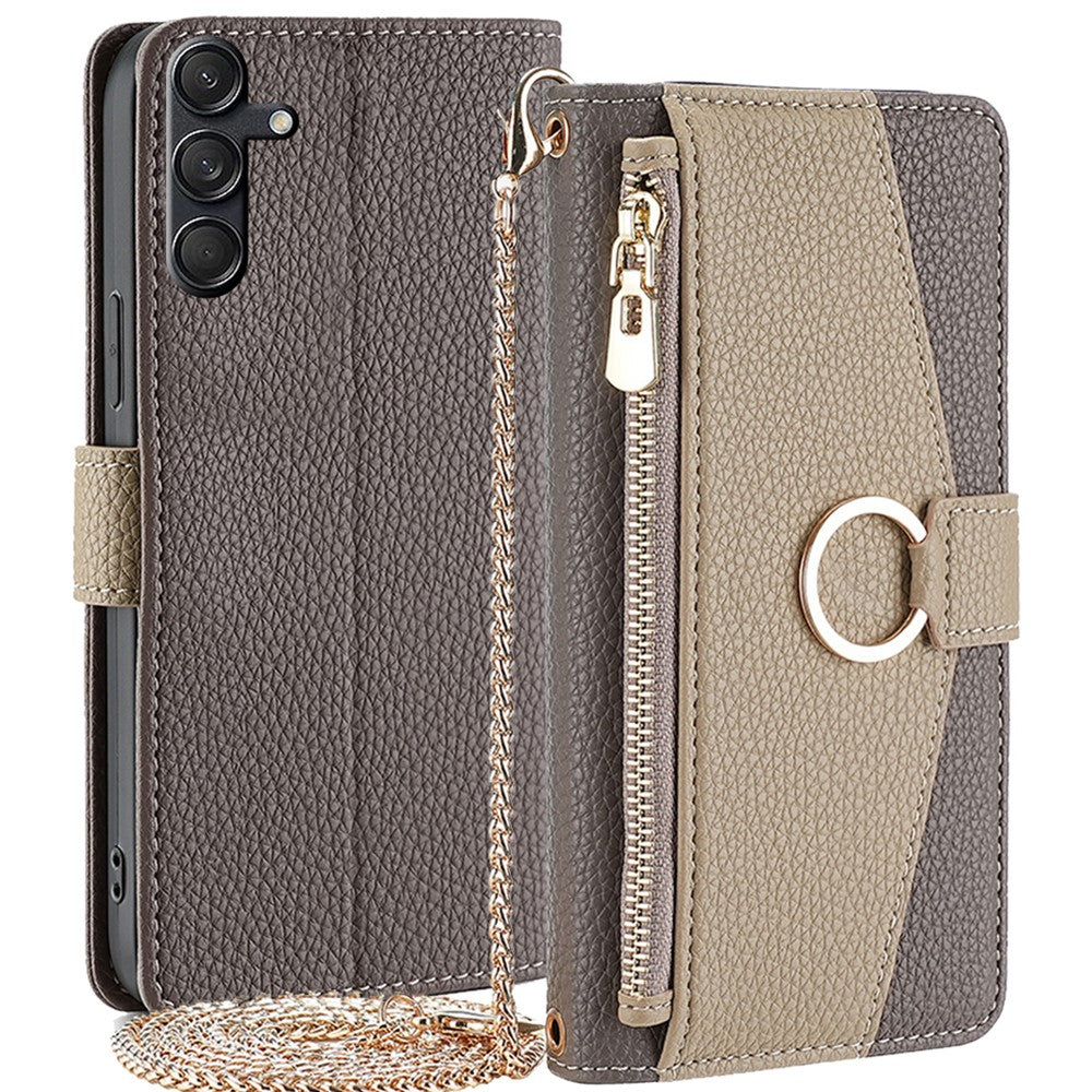Til Samsung Galaxy M55 5G / C55 5G / F55 5G Etui Lynlåspung Stander Telefon Lædercover med Spejldesign