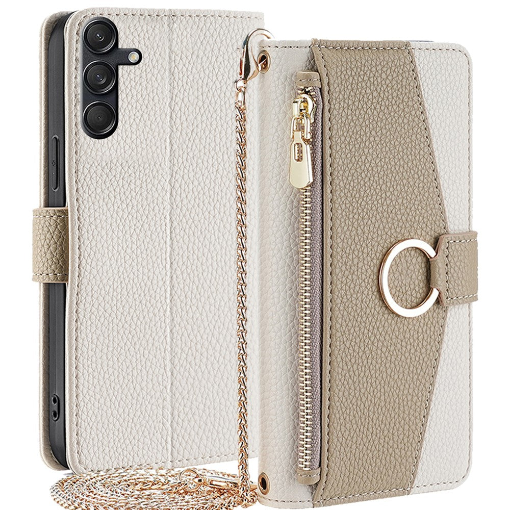 Til Samsung Galaxy M55 5G / C55 5G / F55 5G Etui Lynlåspung Stander Telefon Lædercover med Spejldesign