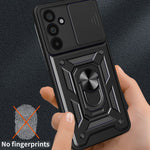 For Samsung Galaxy M55 5G / C55 5G / F55 5G Case Kickstand PC+TPU Phone Shell with Slide Camera Protective Cover