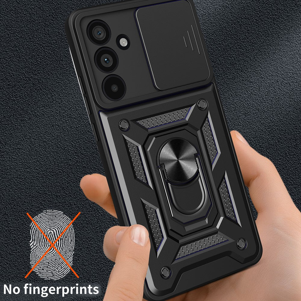 For Samsung Galaxy M55 5G / C55 5G / F55 5G Case Kickstand PC+TPU Phone Shell with Slide Camera Protective Cover