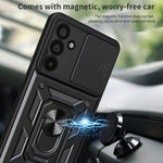 For Samsung Galaxy M55 5G / C55 5G / F55 5G Case Kickstand PC+TPU Phone Shell with Slide Camera Protective Cover
