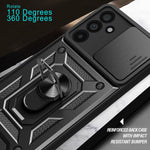 For Samsung Galaxy M55 5G / C55 5G / F55 5G Case Kickstand PC+TPU Phone Shell with Slide Camera Protective Cover
