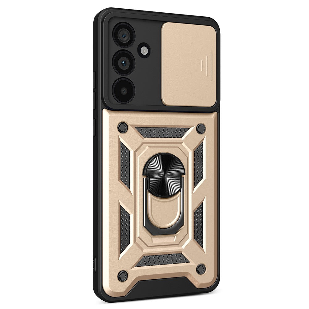 For Samsung Galaxy M55 5G / C55 5G / F55 5G Case Kickstand PC+TPU Phone Shell with Slide Camera Protective Cover