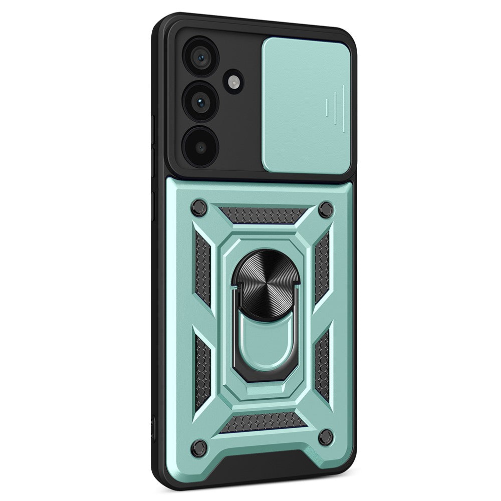 For Samsung Galaxy M55 5G / C55 5G / F55 5G Case Kickstand PC+TPU Phone Shell with Slide Camera Protective Cover