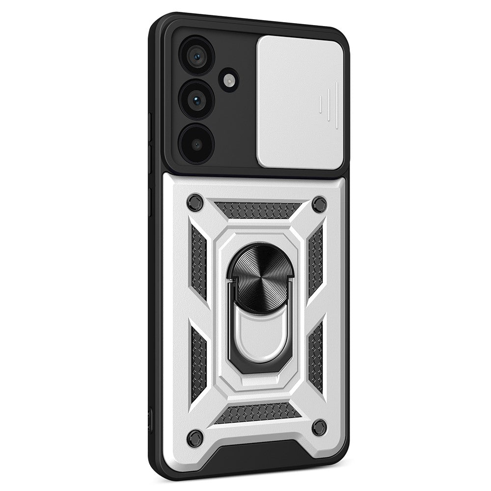 For Samsung Galaxy M55 5G / C55 5G / F55 5G Case Kickstand PC+TPU Phone Shell with Slide Camera Protective Cover