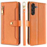 For Samsung Galaxy M55 5G / C55 5G / F55 5G Wallet Case PU Leather Zipper Phone Cover with 2 Straps