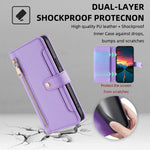For Samsung Galaxy M55 5G / C55 5G / F55 5G Wallet Case PU Leather Zipper Phone Cover with 2 Straps