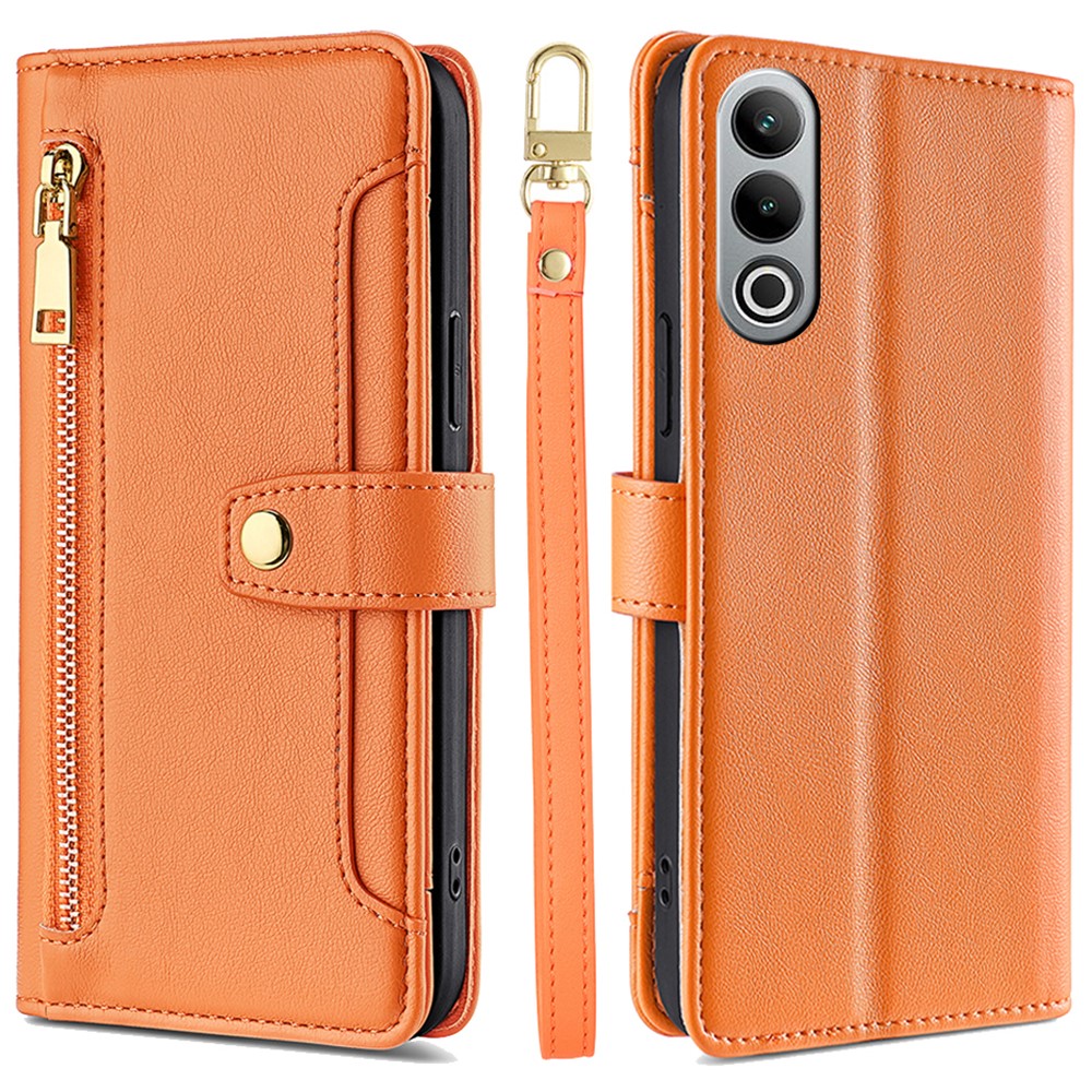 For OnePlus Nord CE4 5G Case Shock-Absorbent Leather Phone Cover with Zipper Wallet