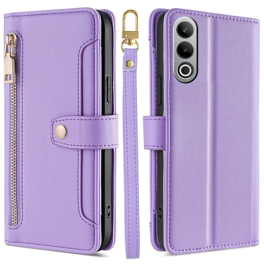 For OnePlus Nord CE4 5G Case Shock-Absorbent Leather Phone Cover with Zipper Wallet