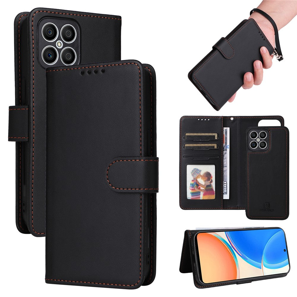 For Honor X8 4G / X30i / Play6T Pro Magnetic Case BETOPNICE Detachable PU Leather Phone Cover with Strap