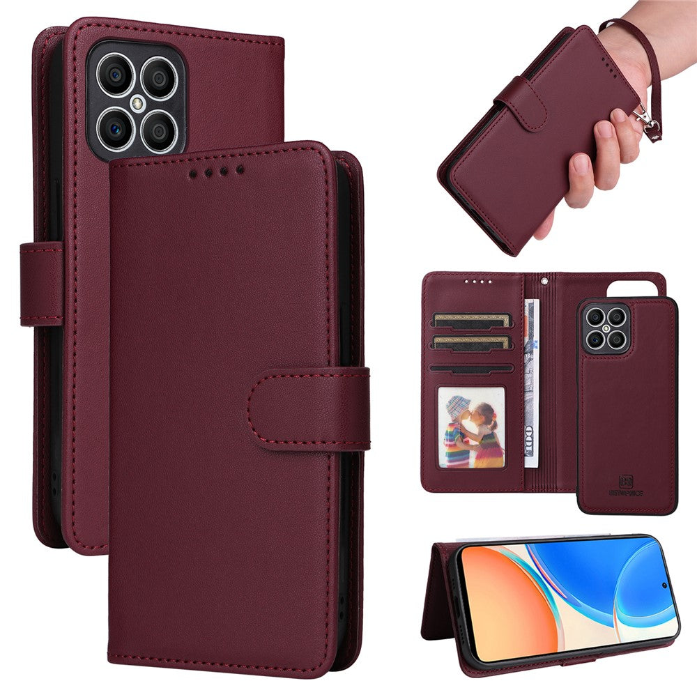 For Honor X8 4G / X30i / Play6T Pro Magnetic Case BETOPNICE Detachable PU Leather Phone Cover with Strap