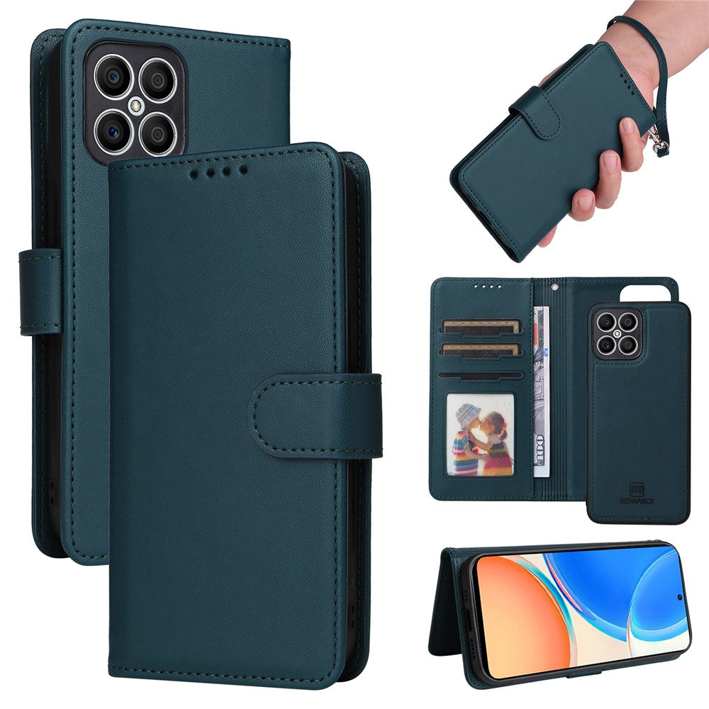 For Honor X8 4G / X30i / Play6T Pro Magnetic Case BETOPNICE Detachable PU Leather Phone Cover with Strap