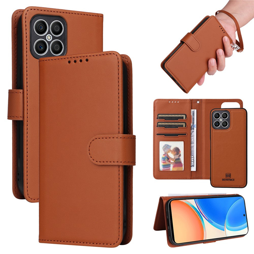 For Honor X8 4G / X30i / Play6T Pro Magnetic Case BETOPNICE Detachable PU Leather Phone Cover with Strap