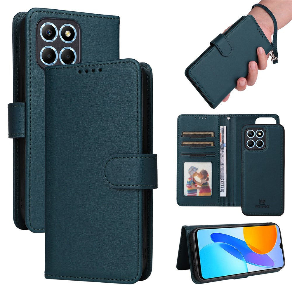 For Honor X8 5G / X6 4G / Play6C 4G / X6s 4G / 70 Lite / X8a 5G Magnetic Case BETOPNICE Detachable PU Leather Phone Cover with Strap