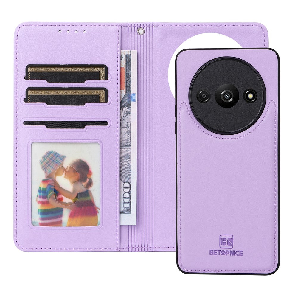 For Xiaomi Redmi A3 4G / Poco C61 4G Magnetic Case BETOPNICE Detachable PU Leather Phone Cover with Strap