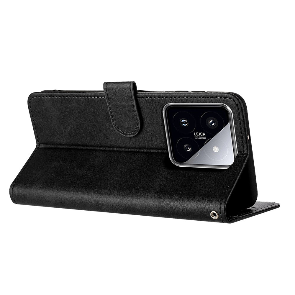 Phone Cases for Xiaomi 14 Pro Leather Wallet Cell Phone Stand Calf Texture Cover