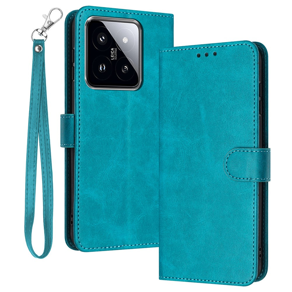 Phone Cases for Xiaomi 14 Pro Leather Wallet Cell Phone Stand Calf Texture Cover