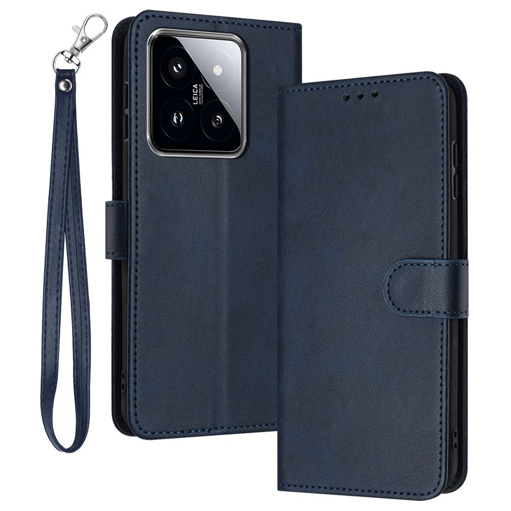 Phone Cases for Xiaomi 14 Pro Leather Wallet Cell Phone Stand Calf Texture Cover