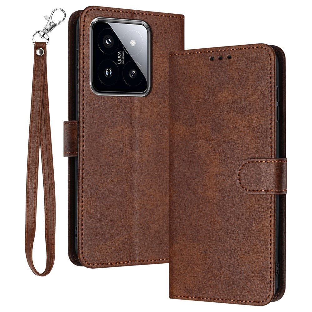 Phone Cases for Xiaomi 14 Pro Leather Wallet Cell Phone Stand Calf Texture Cover