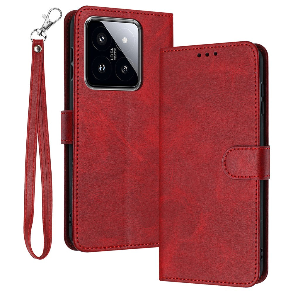 Phone Cases for Xiaomi 14 Pro Leather Wallet Cell Phone Stand Calf Texture Cover