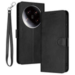 For Xiaomi 14 Ultra Case PU Leather Stand Phone Back Cover with Wrist Strap