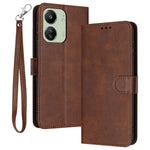For Xiaomi Redmi 13C 4G / 5G / 13R 5G / Poco C65 4G / Poco M6 5G Case TPU+PU Leather Stand Phone Cover with Wrist Strap