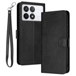 For Xiaomi Redmi K70E 5G / Poco X6 Pro 5G Case TPU+PU Leather Phone Shell with Wrist Strap