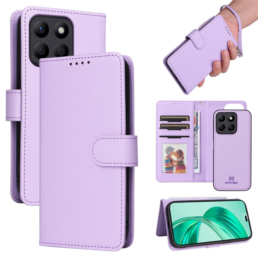 For Honor X8b 4G Magnetic Case BETOPNICE Detachable PU Leather Phone Cover with Strap