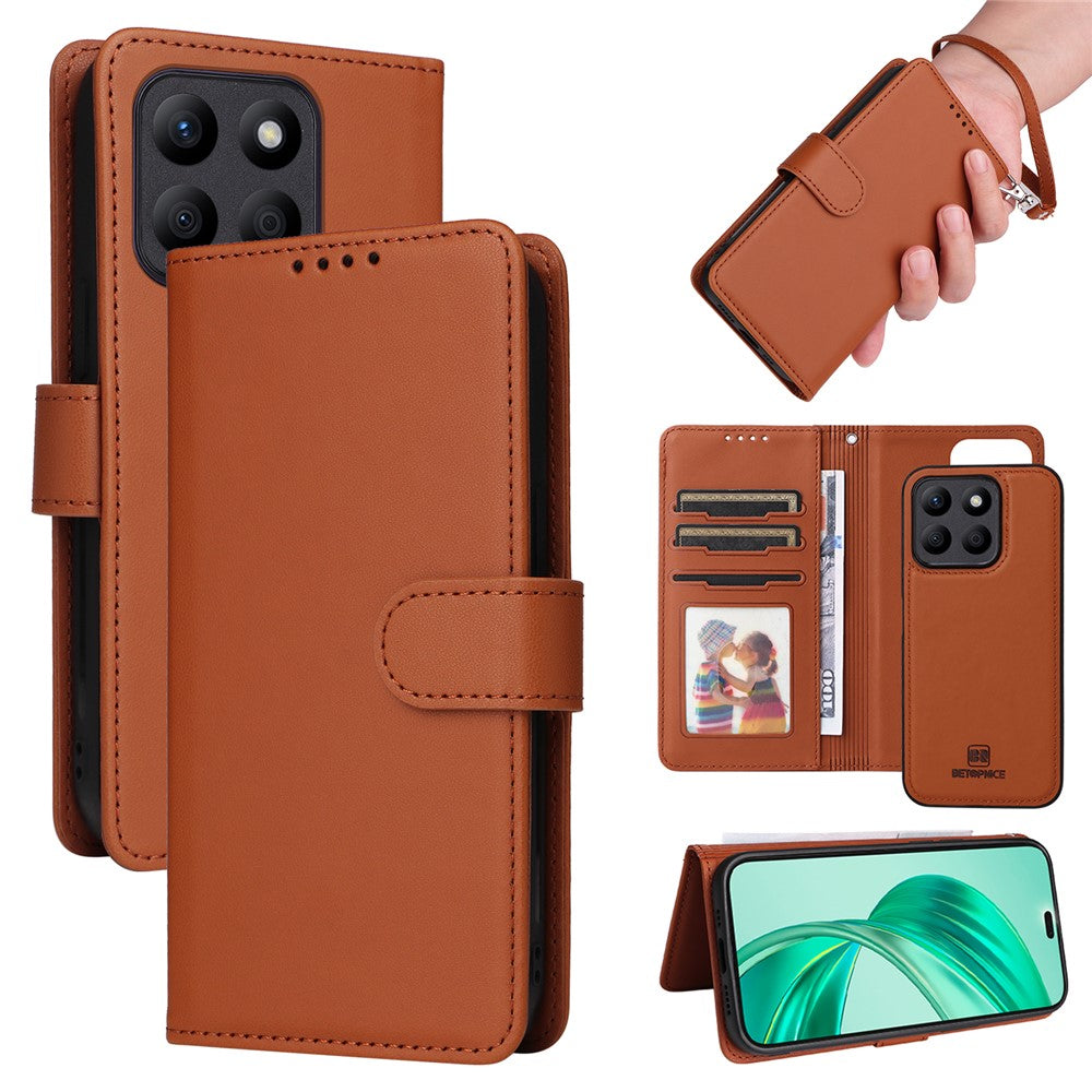 For Honor X8b 4G Magnetic Case BETOPNICE Detachable PU Leather Phone Cover with Strap