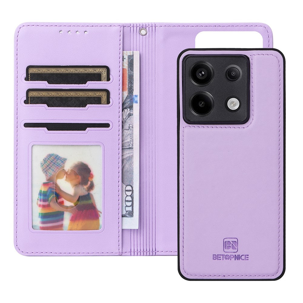 Xiaomi Redmi Note 13 Pro 5G / Poco X6 5G Magnetiskt skal BETOPNICE Avtagbart PU-lädermobilskal med rem