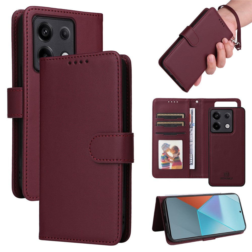 For Xiaomi Redmi Note 13 Pro 5G / Poco X6 5G Magnetic Case BETOPNICE Detachable PU Leather Phone Cover with Strap