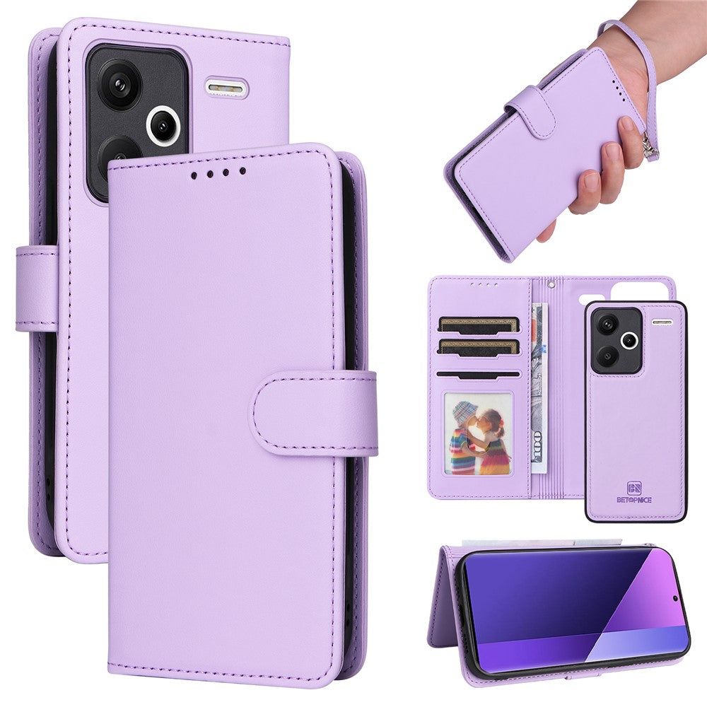 For Xiaomi Redmi Note 13 Pro+ 5G Magnetic Case BETOPNICE Detachable PU Leather Phone Cover with Strap