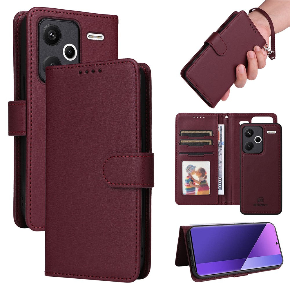 For Xiaomi Redmi Note 13 Pro+ 5G Magnetic Case BETOPNICE Detachable PU Leather Phone Cover with Strap