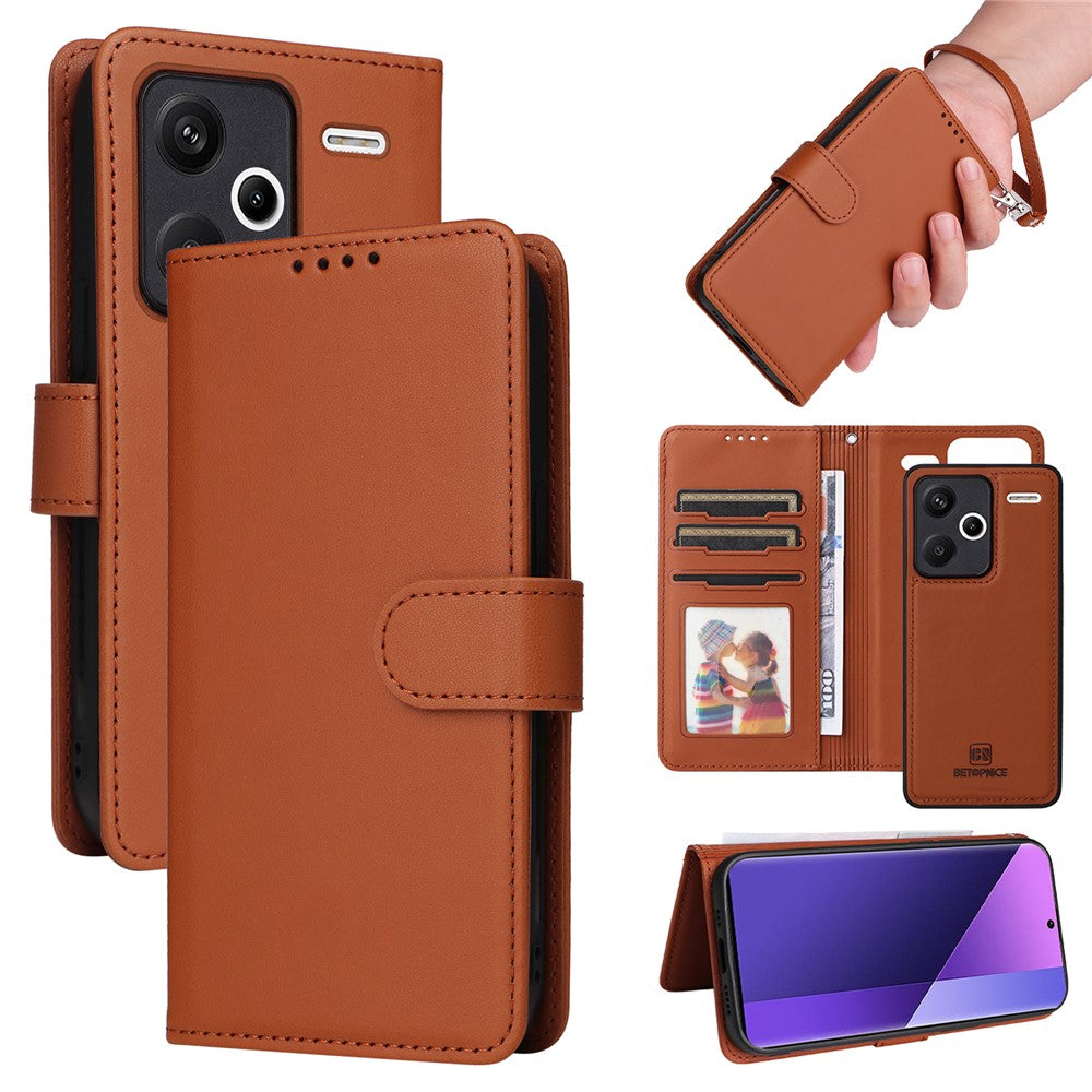 For Xiaomi Redmi Note 13 Pro+ 5G Magnetic Case BETOPNICE Detachable PU Leather Phone Cover with Strap
