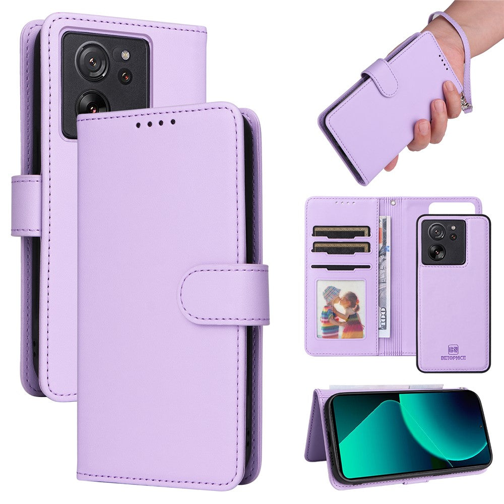 Xiaomi Redmi K60 Ultra / 13T / 13T Pro Magnetiskt skal BETOPNICE Avtagbart PU-läderfodral med rem