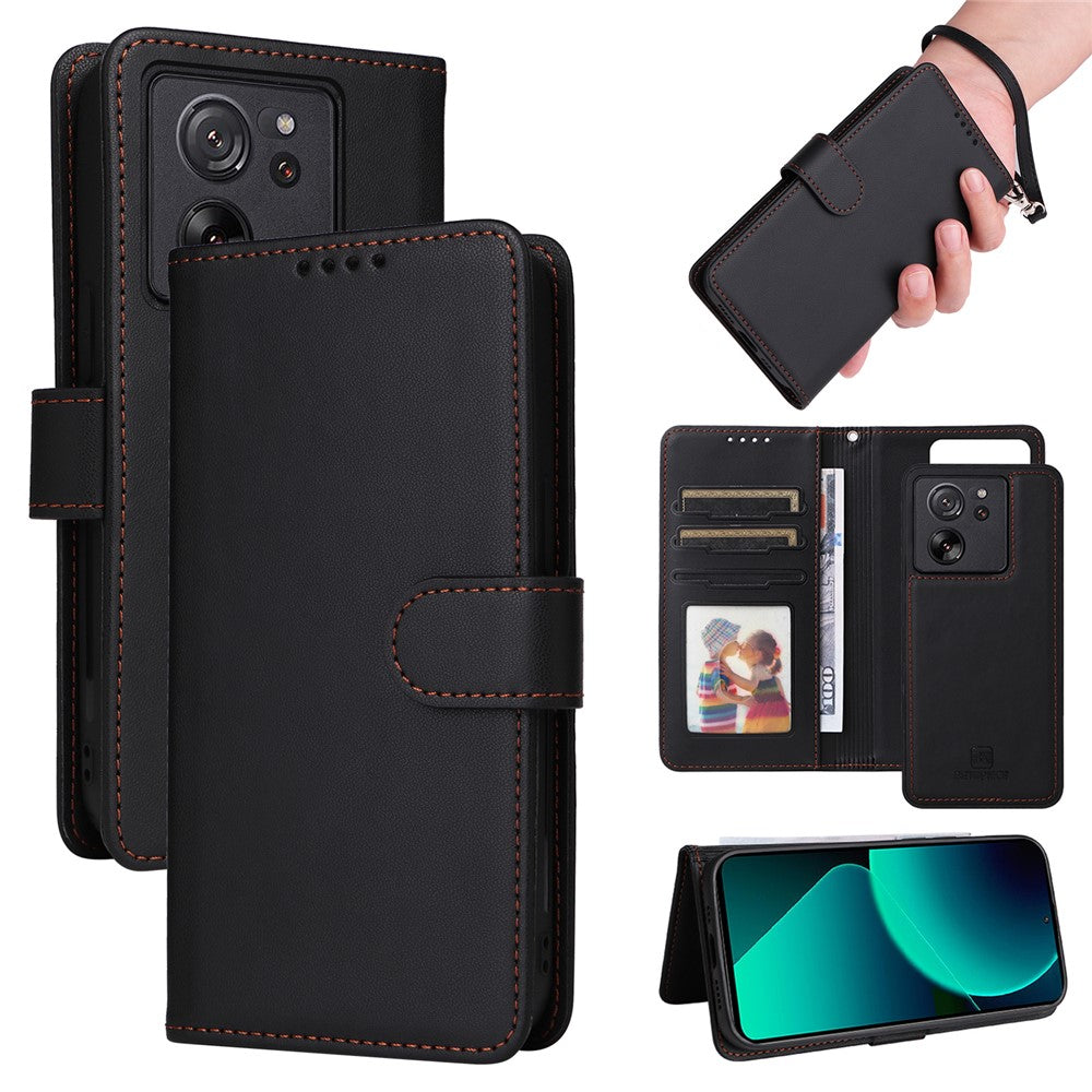 Xiaomi Redmi K60 Ultra / 13T / 13T Pro Magnetiskt skal BETOPNICE Avtagbart PU-läderfodral med rem