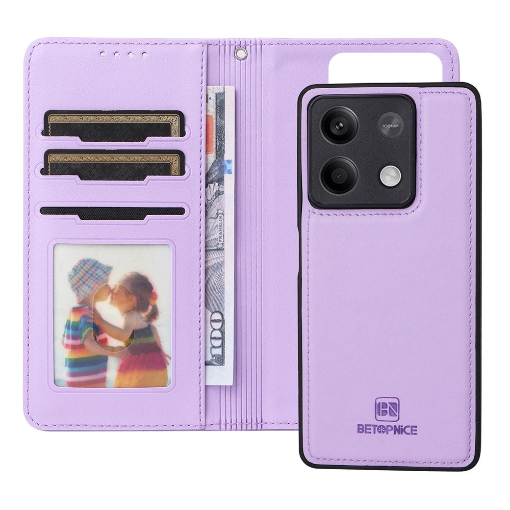For Xiaomi Redmi Note 13 5G Magnetic Case BETOPNICE Detachable PU Leather Phone Cover with Strap