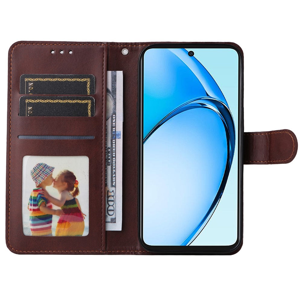 For Oppo A60 4G Leather Case Calf Texture Wallet Magnetic Buckle Cell Phone Cover